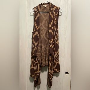 Brown Aztec Sweater Vest